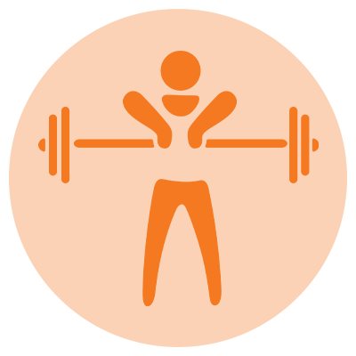 Orange Weightlifting Icon