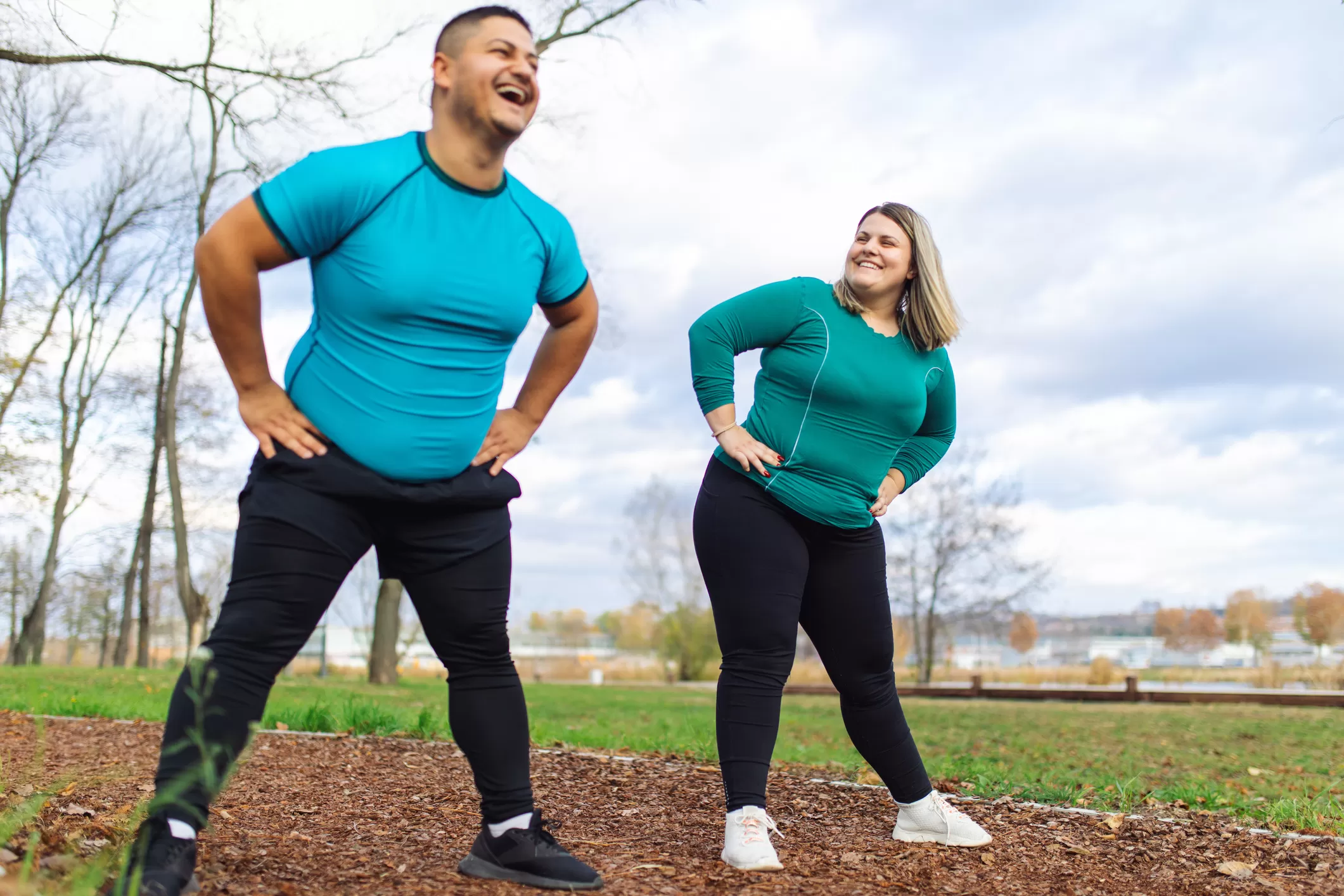 MAN AND WOMAN STRETCHING