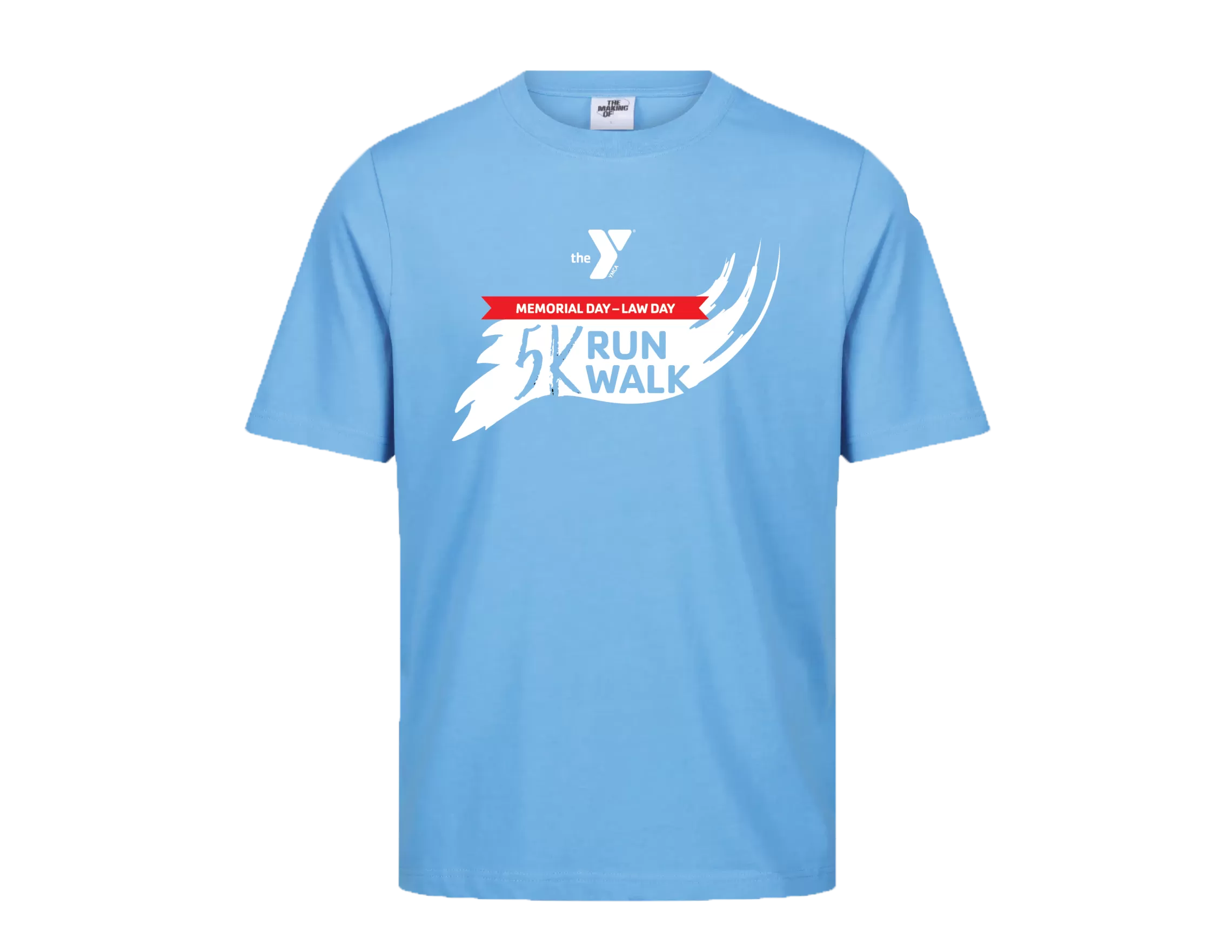 Light blue Memorial Day 5K Shirt