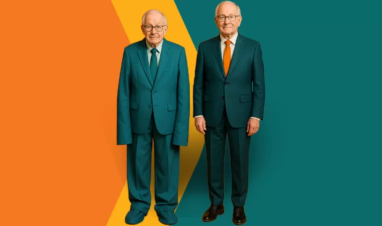 two senior men wearing business suits