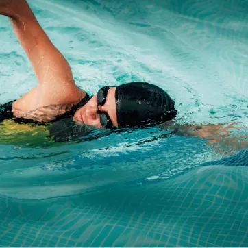 Person swimming laps