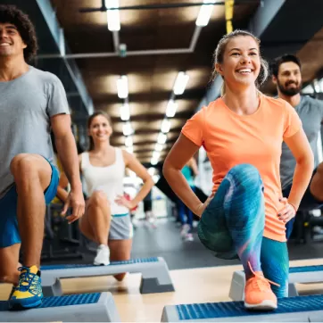 Group of people exercising together